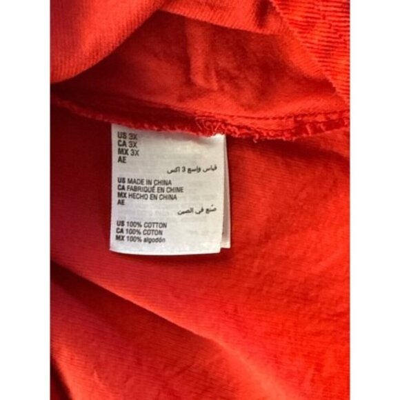 Charter Club Red Corduroy Button-Up Shirt 3X Made In China 100% Cotton - Picture 3 of 4